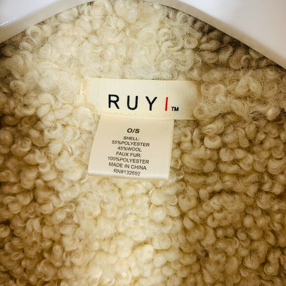 RUYI Sherpa Lined Open Front Plaid Vest One Size - Picture 2 of 16